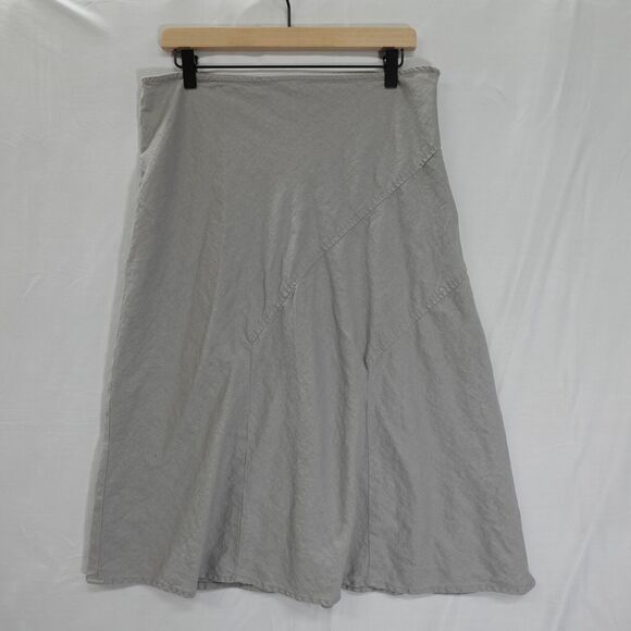 Saint Tropez West Dresses & Skirts - Saint Tropez West Gray Skirt Women Sz 12 Linen Boho Peasant Cottage Core Feminin